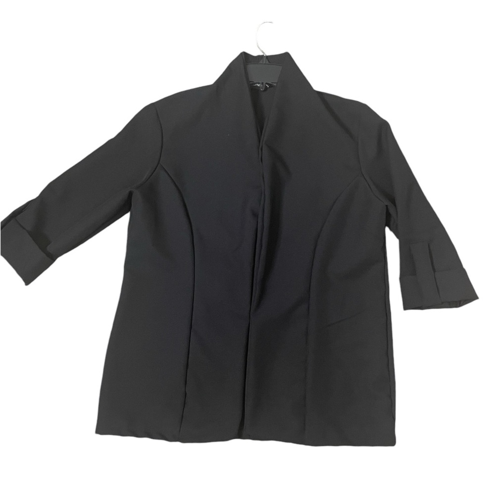 Pretty Little Thing Women's Woven Turn-Up Sleeve Blazer Black US Size 12